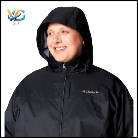 Waterproof Packable Rain Jacket with Stow-Away Hood, Regular Fit